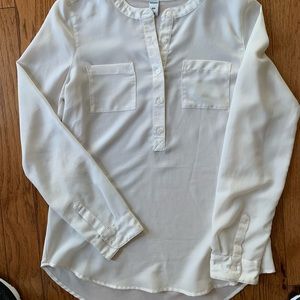 Old Navy semi-sheer cream long sleeved blouse